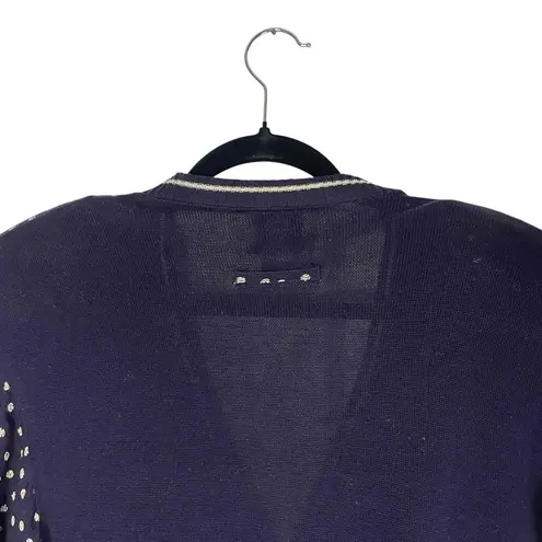 Evan Picone Women's Vintage 80s Navy White Polka Dot V Neck Button Up Cardigan S - Image 9