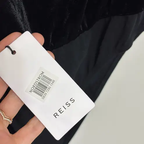 Reiss NWT Kimberley Sleeveless Velvet Bodysuit in Black - Size M
