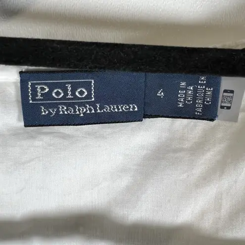 Polo Ralph Lauren Ruffled Linen Eyelet Lace Midi Dress Button Up Belted Size 4 White