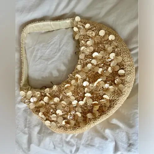 NWT viral bag — Cream beaded embellished bead & sequin purse handbag