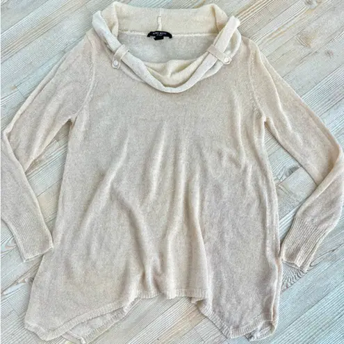 Nine West  Cowl Neck Tunic‎ Sweater | Ivory/Gold Size M