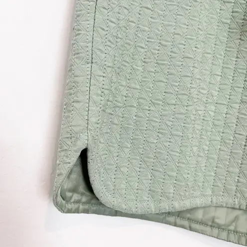 Samsoe Ember Paperbag High Waist Braided Belt Quilted Shorts New NWOT Size Large Green