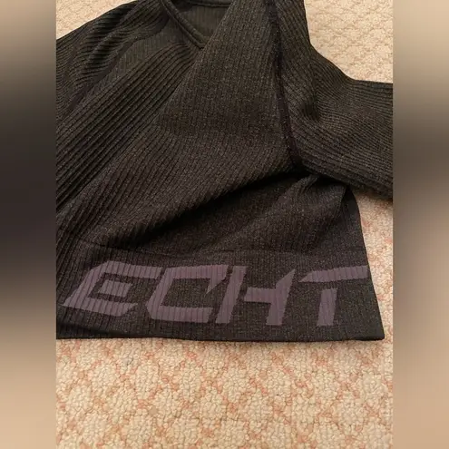 ECHT ribbed arise comfort grey cropped long sleeve shirt women’s size XS