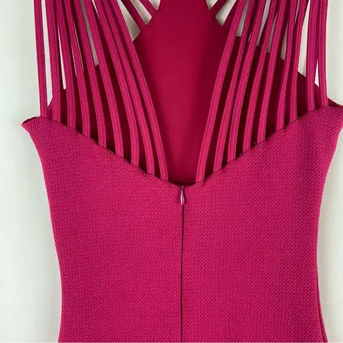Dress the Population Gwen in Pop Pink Strappy Bodycon Dress Size Extra Small