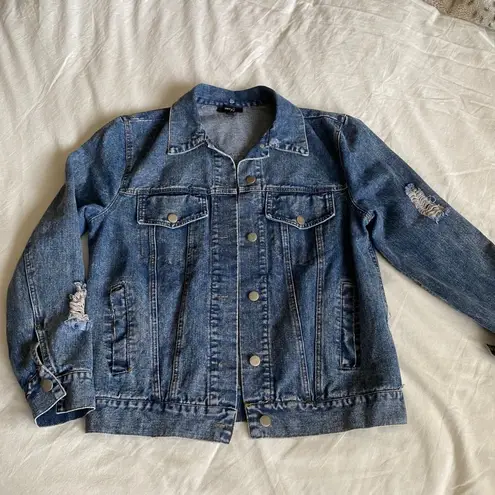 Very J Distressed denim jacket