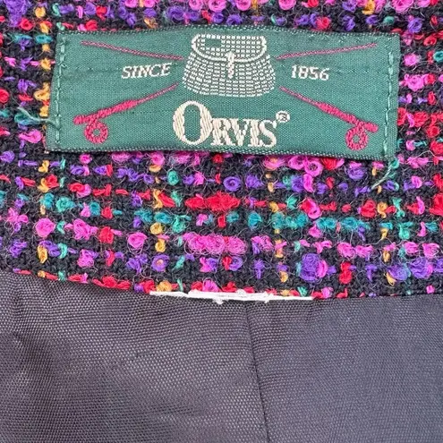 Orvis Vintage Blazer Tweed Jacket Women's Open Front Blazer Boho Chic Size M