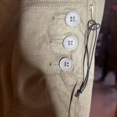 CAbi  Charlie Olive Green Linen Pant Style 5314 Size 2 NWOT