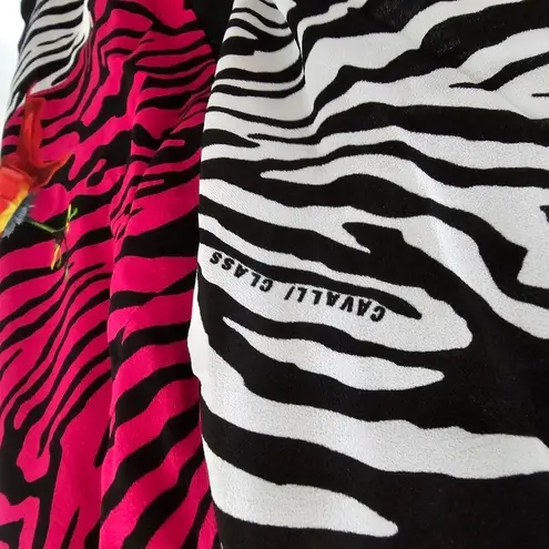 Roberto Cavalli Class Crepe Sable Zebra Floral print dress size 48