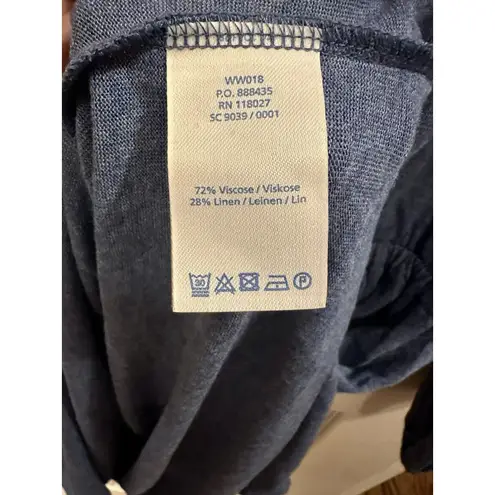 Boden USA BODEN Womens Blue Linen Dress Tassel Elastic Waist Soft Jersey Size 6R EUC