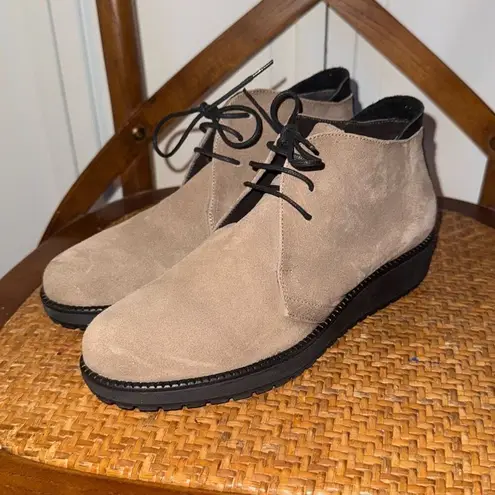 Toni Pons suede tan wedge lace up bootie size 37/6 Tan