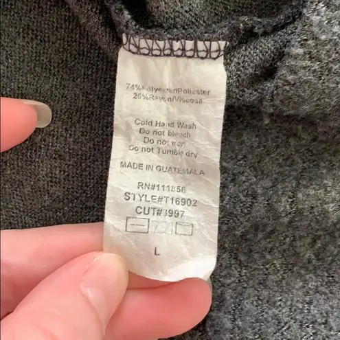 Cherish Cozy Gray Cold Shoulder Top L