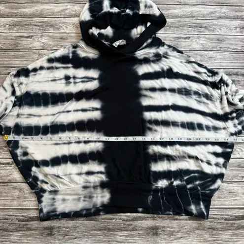 LNA Women's Midnight Rapture Tie Dye Hoodie Blue Black White XS Extra Small Crop