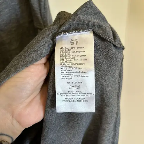 Bench Grey Gathered Tank Dress Small Slightly Asymmetrical Women's