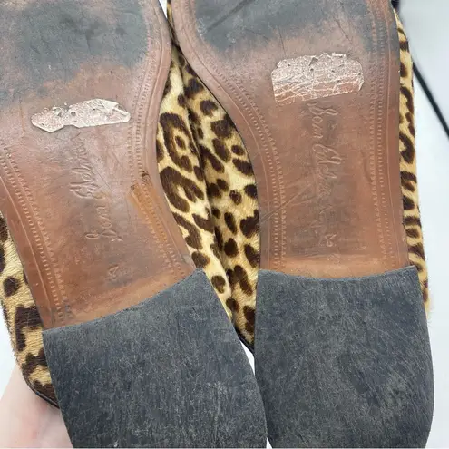 Sam Edelman  Linnie Leopard Animal Print leather Horsebit Mules Loafers size 8