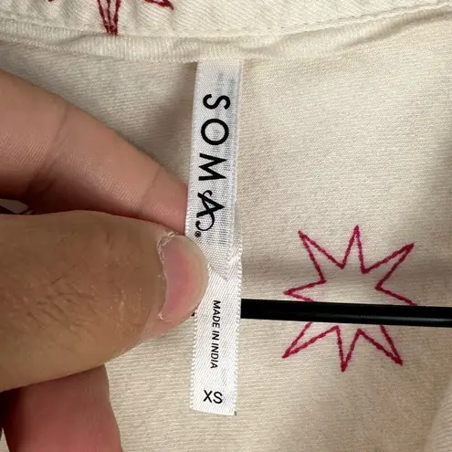 Soma Flannel Super Soft Long Sleeve Collar and High Rise Pants Cozy Pajama Set