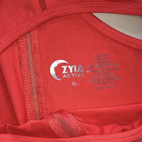 Zyia Orange mesh V fitted racerback gym workout tank top