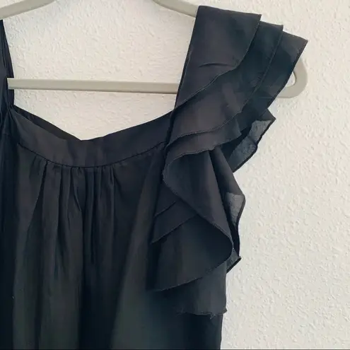 Gibson 100% Silk Ruffle Sleeveless Blouse Top Size S