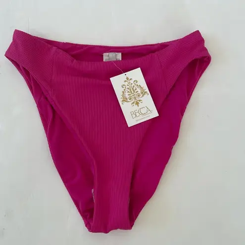 Becca by Rebecca Virtue Raspberry pink Sage fine line french cut bikini bottom L - Image 6