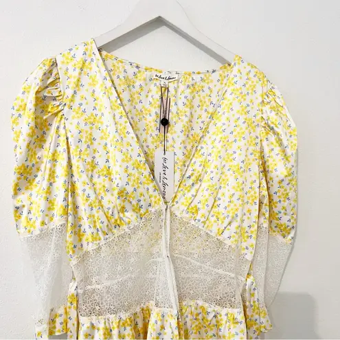 For Love & Lemons NWT  x Victoria's Secret Yellow Daffodil Lace Robe Dress XL