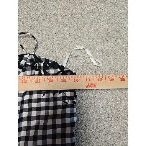 Marisa Baratelli Womens 100% Thai Silk Gingham Bustier Corset Boned In Sz 10 VTG