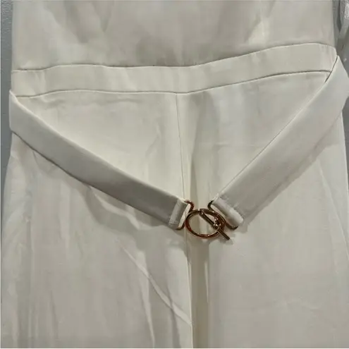 Mac Duggal 26621 Illusion Belted Jumpsuit in White 8