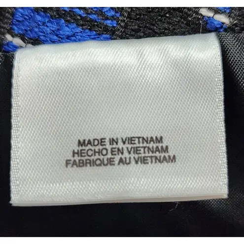 Kasper Womens Suit Set Jacket Skirt Geometric Print Black Blue Size 12