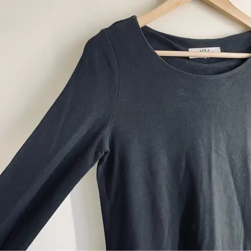 Tibi Anthropologie Mod Minimalist Long Sleeve Black Shift Dress