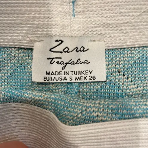 ZARA  Trafaluc Blue Patterned Mini Skirt