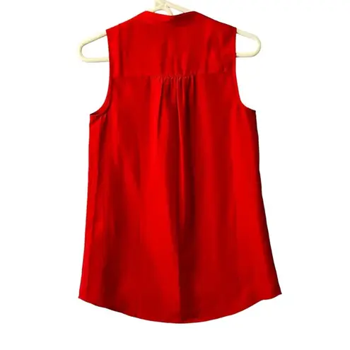 J Jill Button Up Shirt Size 0 Sleeveless Lightweight Beach Travel Preppy Womens Red