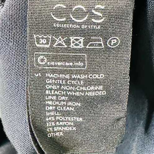 COS Navy Blue Gray Stretch Midi Shift Dress Size 6