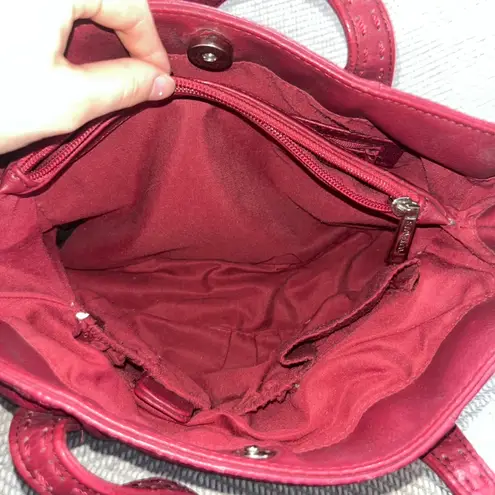 Stone & Co Maroon Dark Pink Leather Vintage Large Hobo Bag