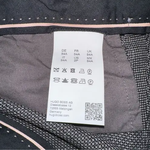 Hugo Boss Tulea Wide Leg Micro Print Virgin Wool Blend Trousers 2P