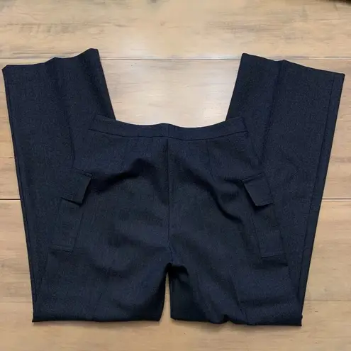 Madison Brown Pleated Wide Leg Business Slack Pants w/ Pockets Black/Grey Size 8