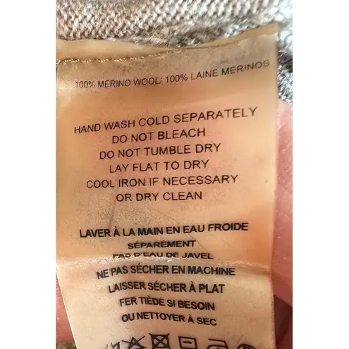 margaret o'leary Wmns  Light Gray Merino Wool Knit Crew Neck Pullover Sweater XS