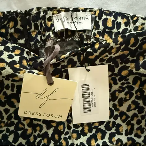 Dress Forum Los Angeles - Beige/Black Leopard Print Maxi Skirt Zip Back Sz Large
