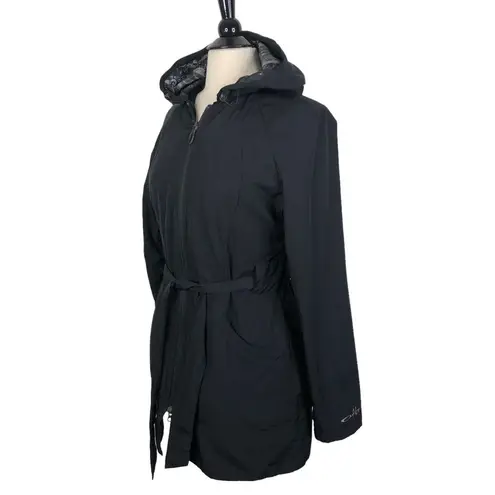 Oakley Women's Black Waist Tie Full Zip Hooded Outdoor Jacket Size Medium