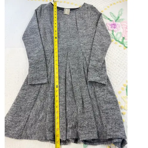 Dolan Left Coast Collection Dress Fit and Flare Long Sleeve Striped S Gray