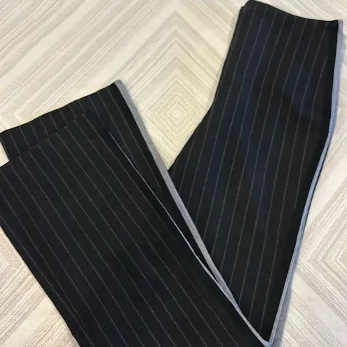 Lysse Lyssé Women’s Pull On Black with Pinstripes + Grey & Black Side Stripes - Size L