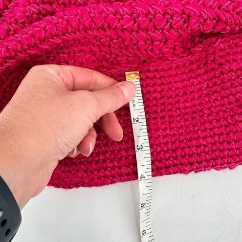 The Sak Women's Beaded Wrapped Handle knit Crochet Hobo Shoulder Bag Pink Small