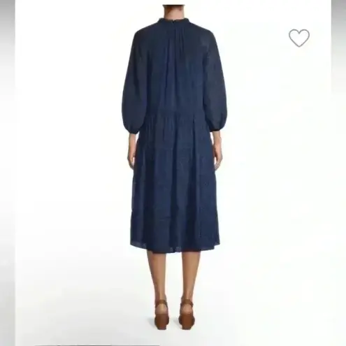 Alice + Olivia  by Stacey bendet Layla Geometric Chiffon Peasant blue Dress