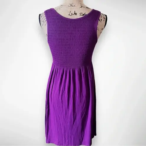 Falls Creek Purple Smocked Sleeveless Lightweight Summer Dress Small NWOT