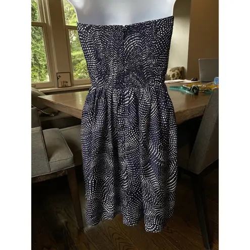 Devlin Dress Size Small Strapless Blue White Quilted Smocked Mini from Nordstrom