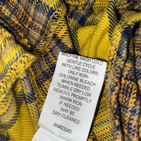 The Happy X Nature Plaid Flannel Long Sleeve Surplice Neck Jumpsuit in size 4 Gold