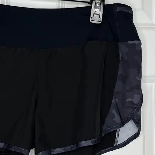 Zyia Active Women XL 5 Star Running Shorts Black with Grey Camouflage