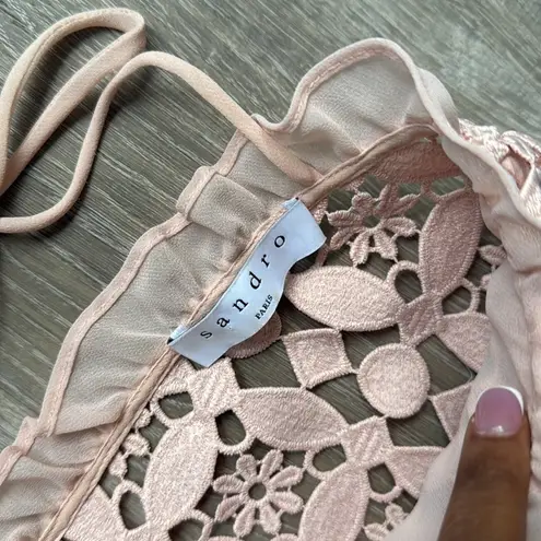 Sandro Paris Manureva Pink Lace Dress 6