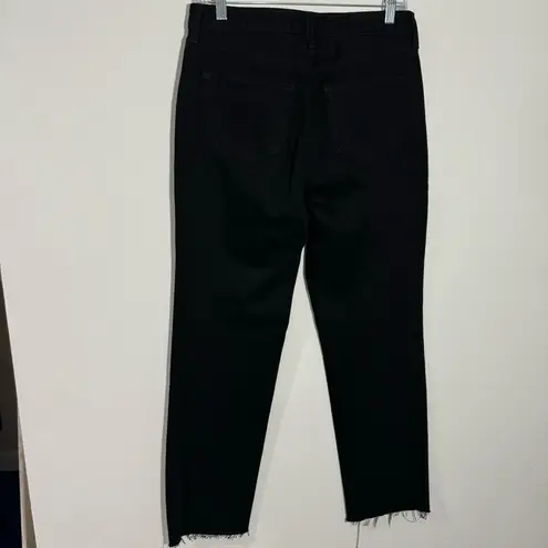 L'Agence New Milana Low Rise Raw Hem Jeans In Noir Size 26