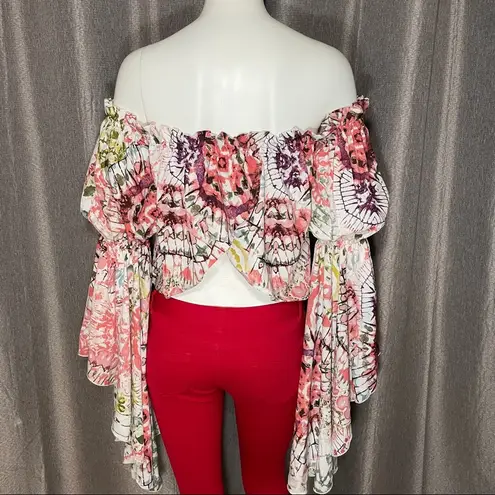 Live 4 Truth Floral Bell Sleeves Colorful Crop Top
