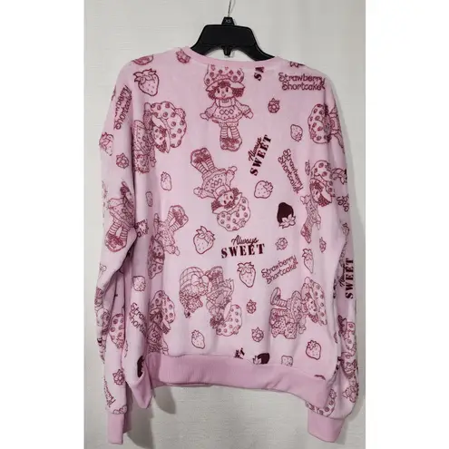 Strawberry shortcake fleece sweatshirt women's size XL Pink