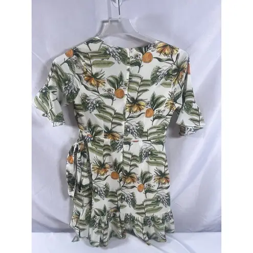 Lost + Wander Limonada Citrus Print Ruffle Mini Dress Medium