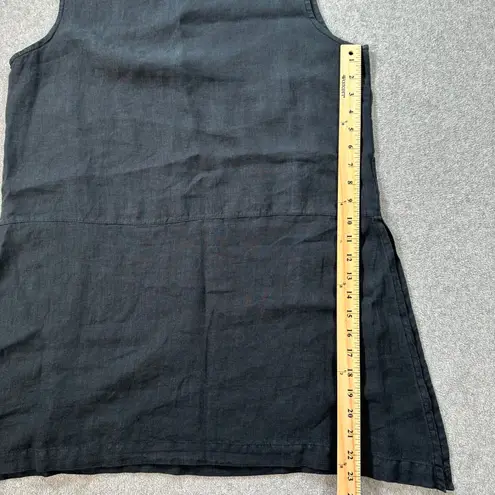 Bryn Walker Sleeveless Tunic Top Side Split Women's Small Black Linen Laganlook